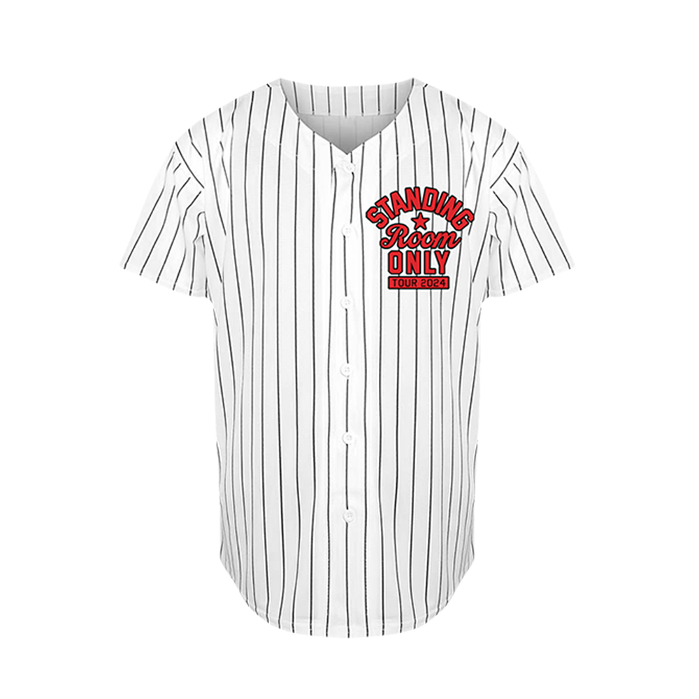 Black and white fashion striped baseball jersey