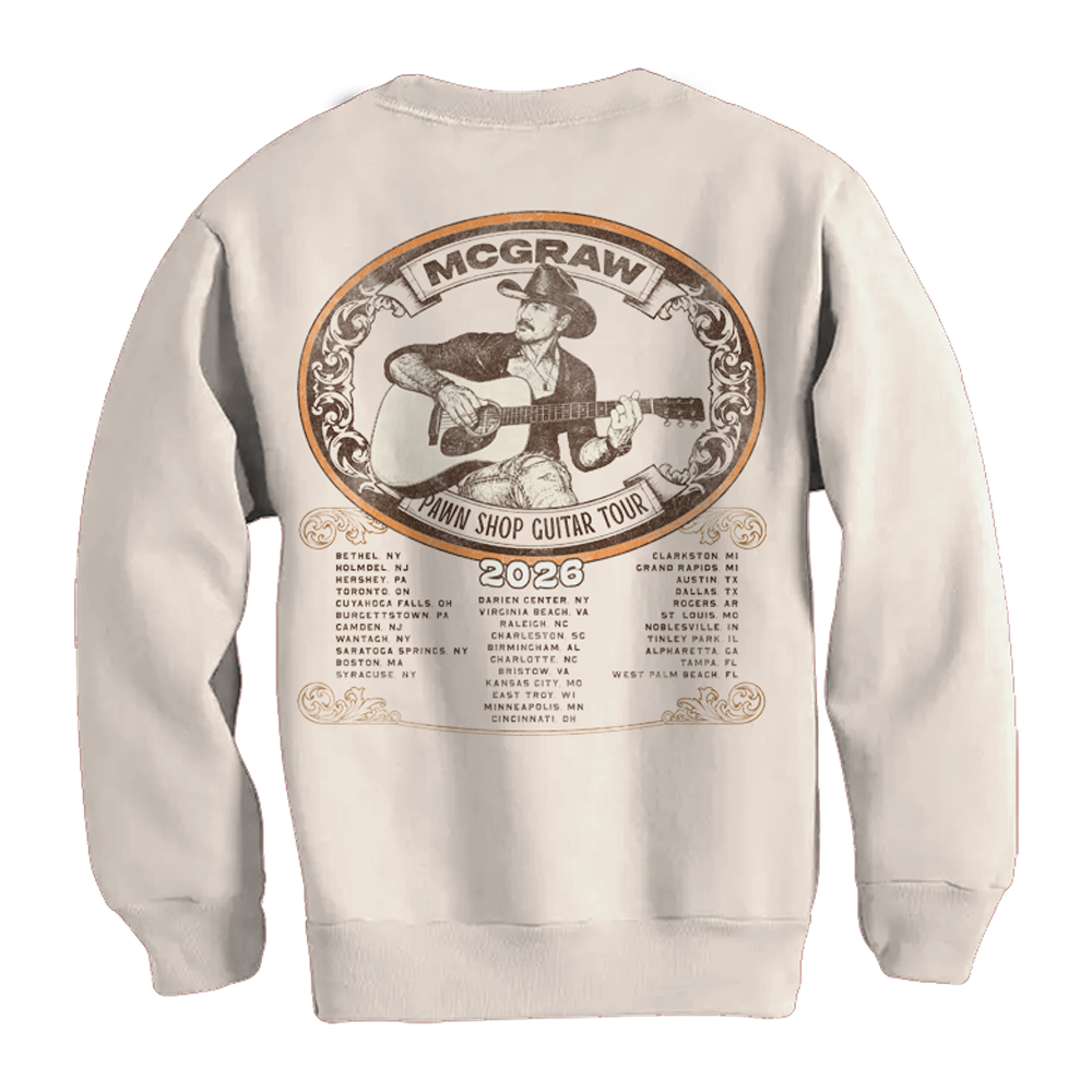 Pawn Shop Guitar Tour Dateback Crewneck Back