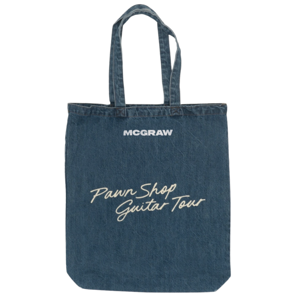 Pawn Shop Guitar Tour Patch Denim Tote Front